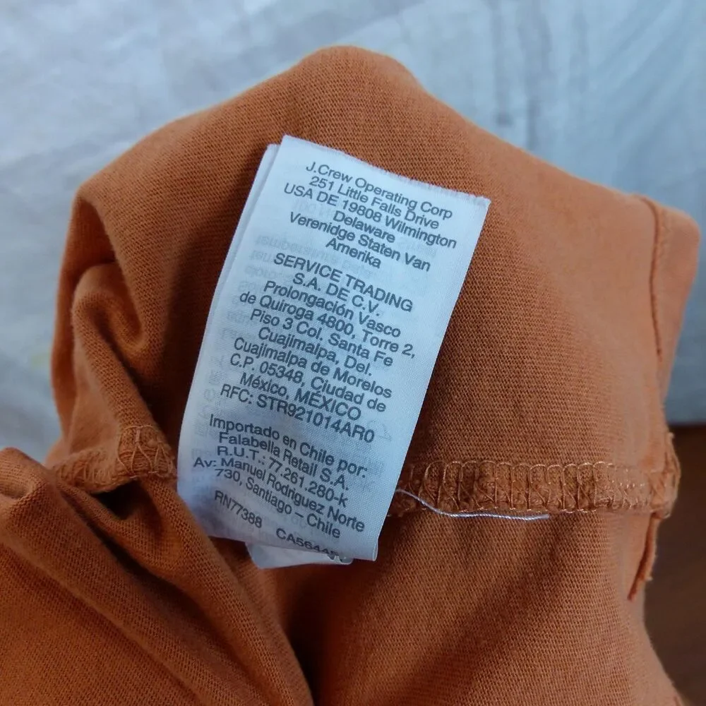 J.Crew Peasant Top Womens L Orange Eyelet Embroidered Cotton Boho Style AS023